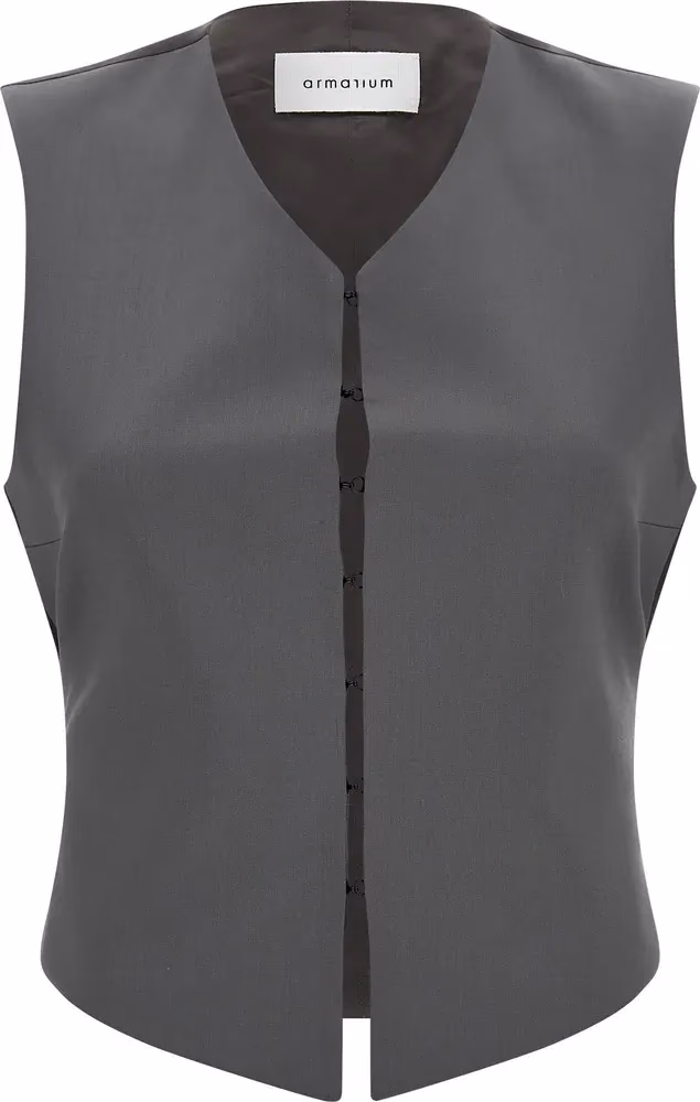 Armarium Gray Virgin Wool Sleeveless Jacket