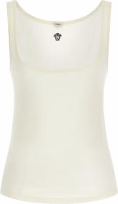 White Virgin Wool Sleeveles T-Shirt