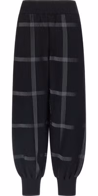 Black Polyester Casual Pants