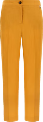 Orange Linen Casual Pants