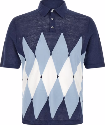 Blue Linen Polo Shirt