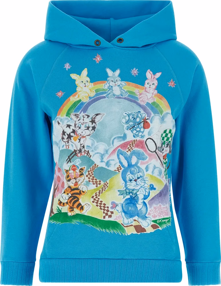 Kenzo Blue Cotton Hoodie