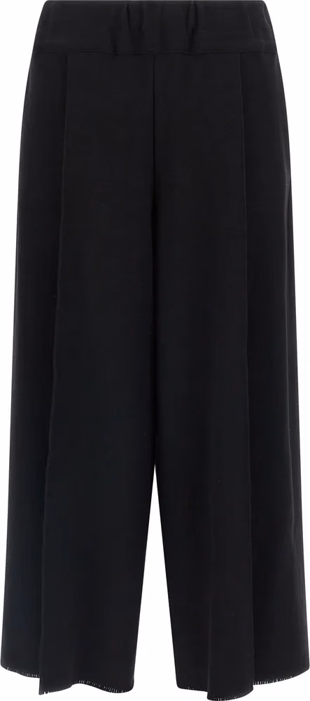 Issey Miyake Black Cotton Casual Pants