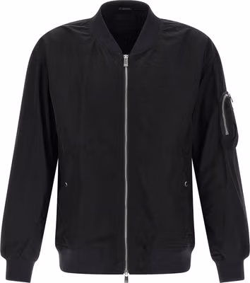 Black Nylon Bomber