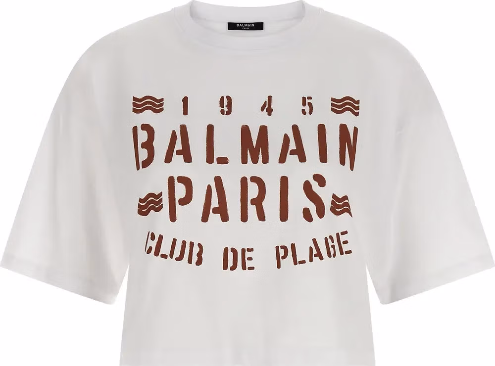 Balmain White Cotton T-Shirt