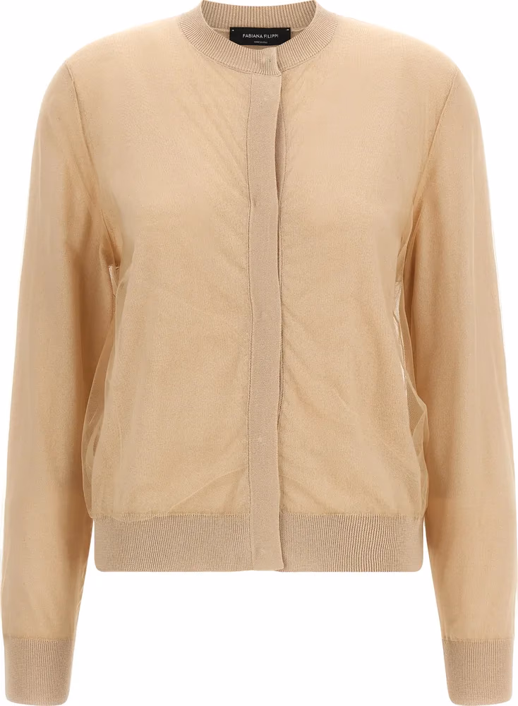 Fabiana Filippi Brown Virgin Wool Cardigan