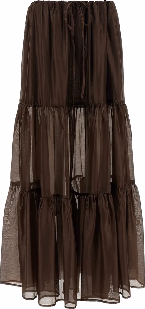 Twinset Brown Lycra Mini Skirt