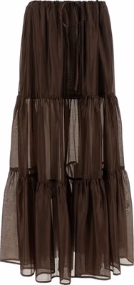 Brown Lycra Mini Skirt