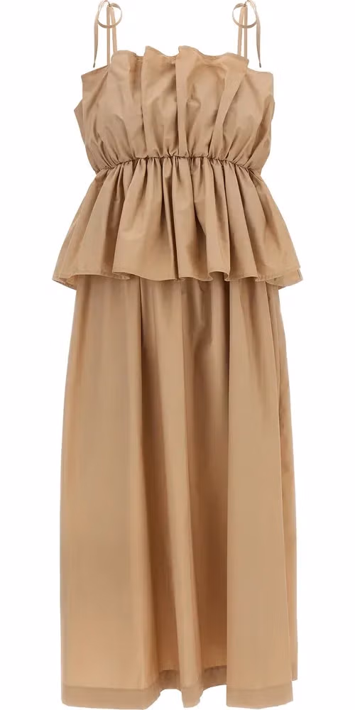 Twinset Beige Cotton Long Dress
