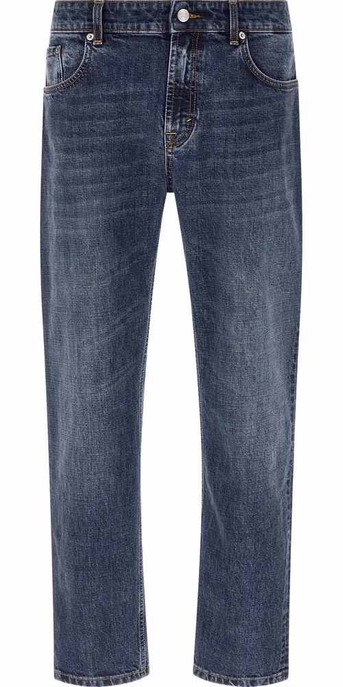 Department 5 Blue Cotton Straight-Leg Jeans
