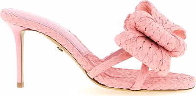 Multicolor Raffia Stiletto Heel Sandals