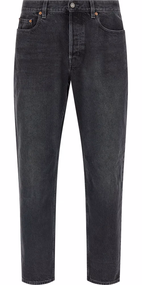 Saint Laurent Black Cotton Straight-Leg Jeans