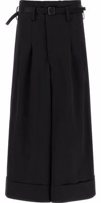 Black Acetate Flared Pants