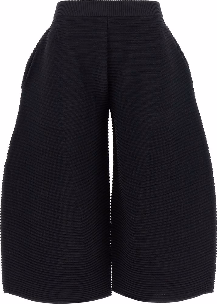 Issey Miyake Black Polyester Cropped Pants