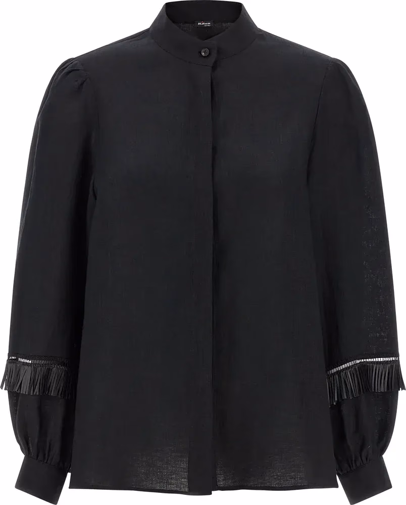 Kiton Black Linen Blouse
