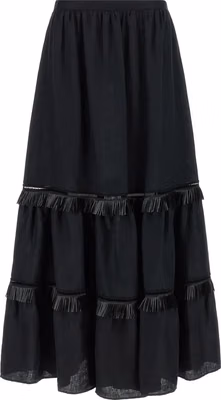 Black Linen Mini Skirt