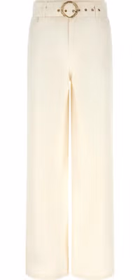 White Cotton Flared Jeans