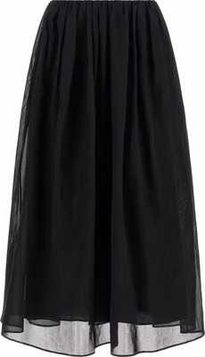 Black Cotton Mini Skirt
