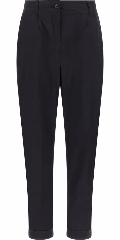 Kiton Black Cotton Casual Pants