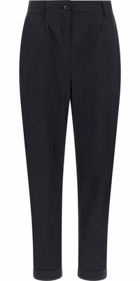Black Cotton Casual Pants