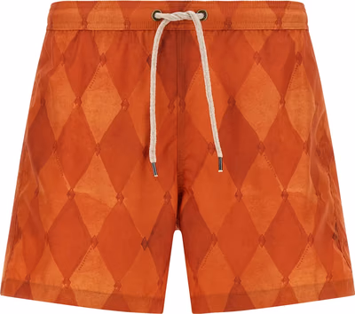 Orange Polyester Swim Shorts