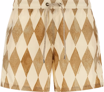Beige Polyester Swim Shorts