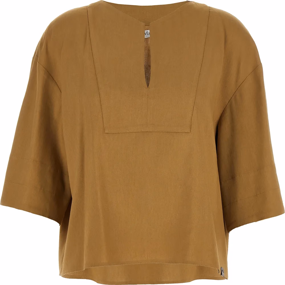Max Mara Beige Linen Blouse