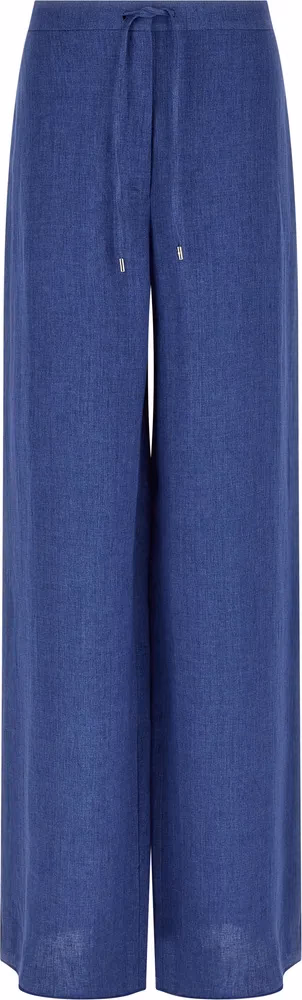 Max Mara Blue Linen Casual Pants