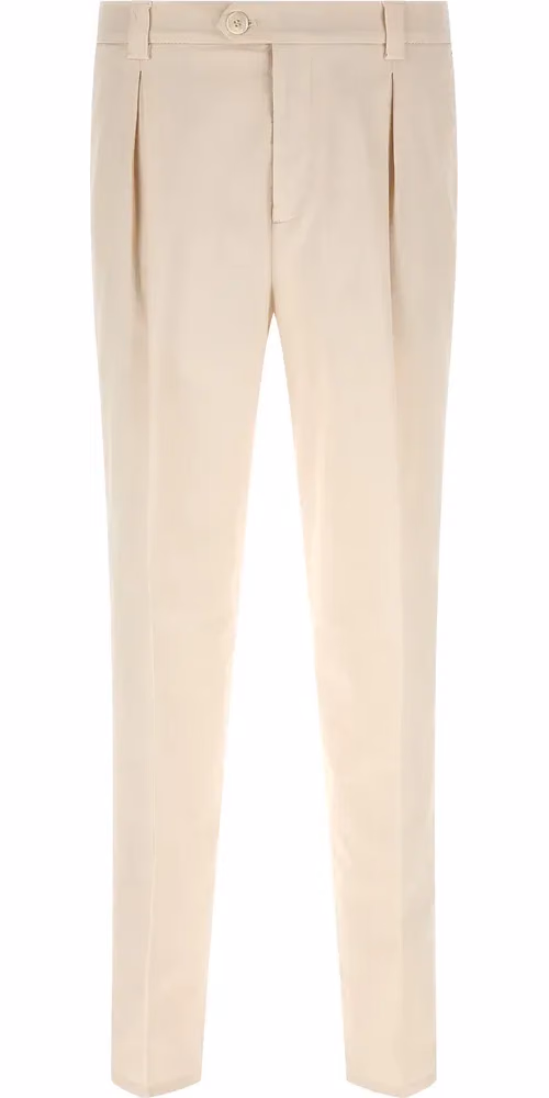 Brunello Cucinelli White Cotton Casual Pants