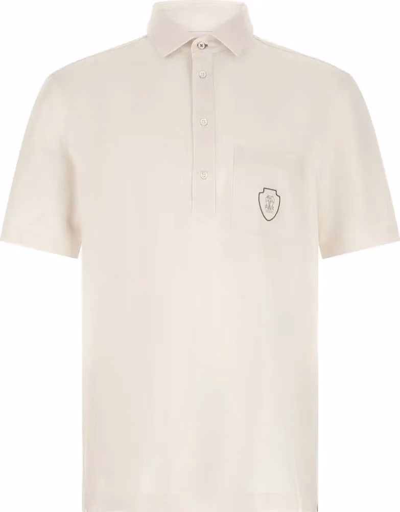 Brunello Cucinelli White Virgin Wool Polo Shirt