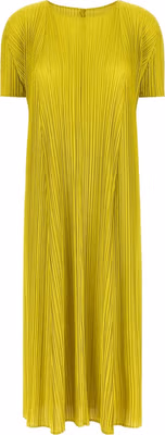 Bicolor Polyester Midi Dress