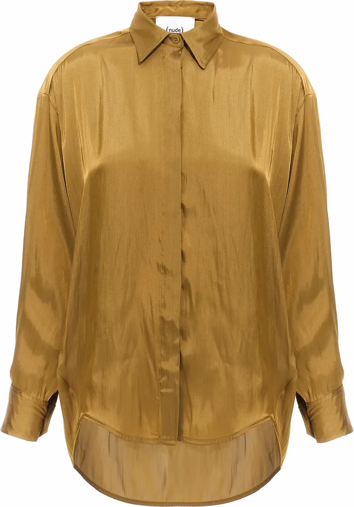 NUDE Gold Polyester Blouse