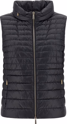 Black Polyester Sleeveless Jacket