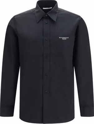 Black Cotton Dress Shirt