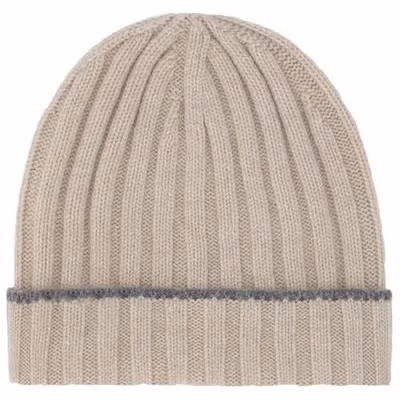 Beige Cashmere Beanie