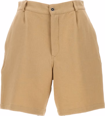 Beige Cotton Bermuda Shorts