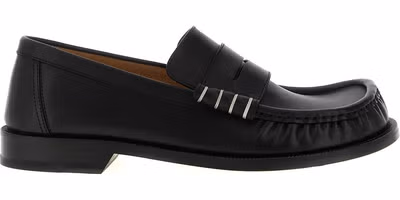 Black Calfskin Slip-On Loafers
