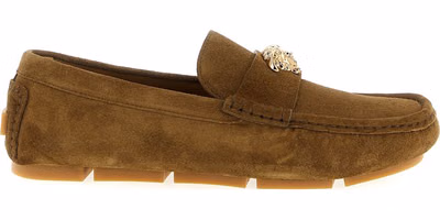 Brown Calfskin Slip-On Loafers