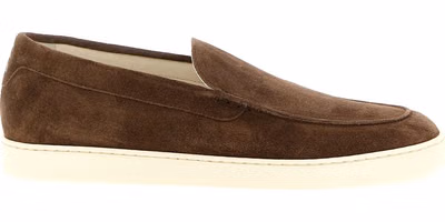 Brown Calfskin Slip-On Loafers