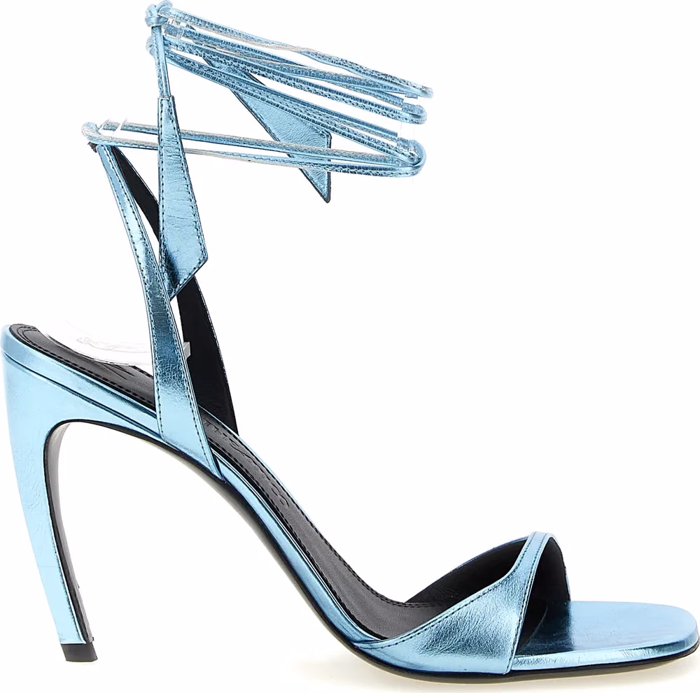 The Attico Blue Calfskin Stiletto Heel Sandals