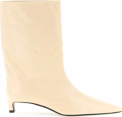 Beige Calfskin Ankle Boots