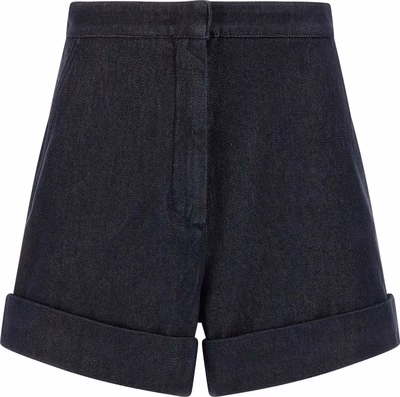 Blue Cotton Bermuda Shorts
