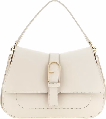 Beige Calfskin Shoulder Bag