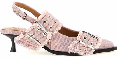 Multicolor Organic Cotton Mid Heel Pumps