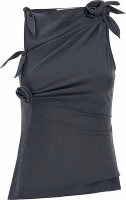 Gray Polyamide Tank Tops