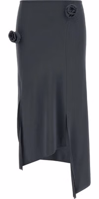 Gray Polyamide Midi Skirt