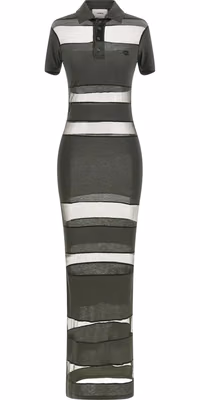 Bicolor Cotton Long Dress