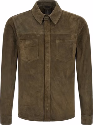 Bicolor Suede Leather Blouse