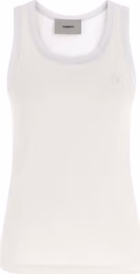 White Cotton Sleeveles T-Shirt