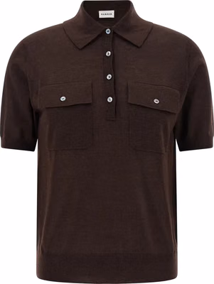 Brown Wool Polo Shirt